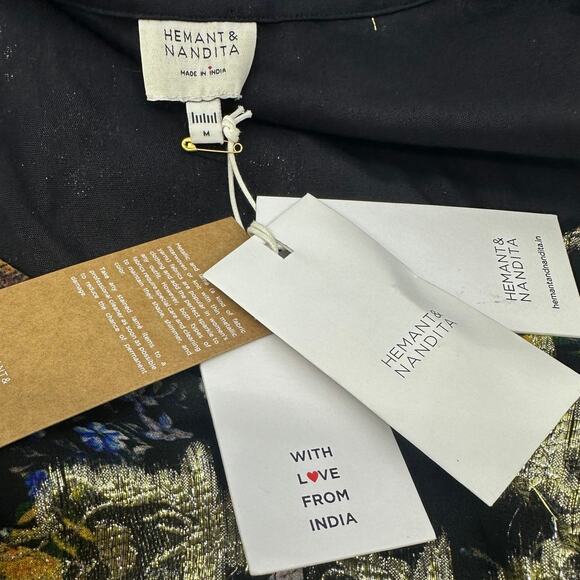 Hemant and Nandita Rafa Maxi Dress in Black Medium  New with tags! - Picture 12 of 13